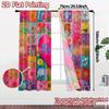 2D Flat Printing  JIT 2pcs   Curtains (Without Rod) FloralHeartPatchwork Chic Curtain Fabric Polyester Curtains Decorations Inside