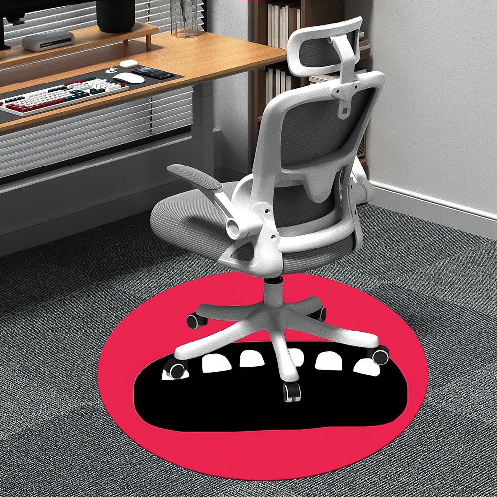 1pc Smile Teeth Office Round Area Rug, Under Office Chairs Bedroom Living Room Home Decor, Room Deco