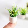 Mini Plant Model 1/12 Scale Doll Houses Plants Realistic Micro Plastic Pots for Doll Houses Garden Accessories Fairy Garden Patio Decor Miniature