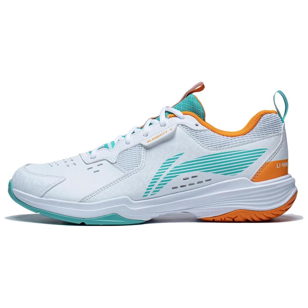 Li Ning Ace Badminton Shoes Unisex Low top White/Green/Orange AYTT001-2