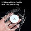 LED Leuchtender Untersetzer Flaschenaufkleber Tischset, Bunter Blinkender Lichtring für Bar Nachtclub Party Stand Getränkedekoration