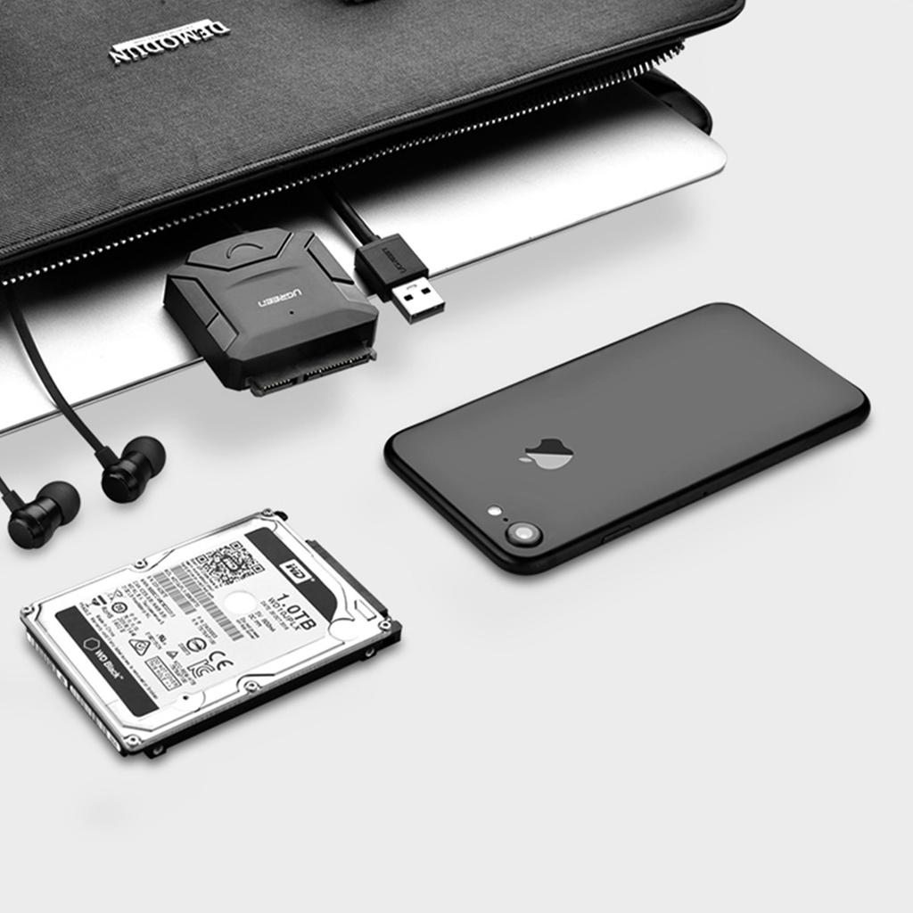 Ugreen USB 3.0 to SATA Adapter for HDD & SSD - High-Speed Black (CR108)
