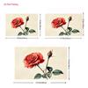 2D Vintage Red Rose Background Cloth Romantic Flower Banner