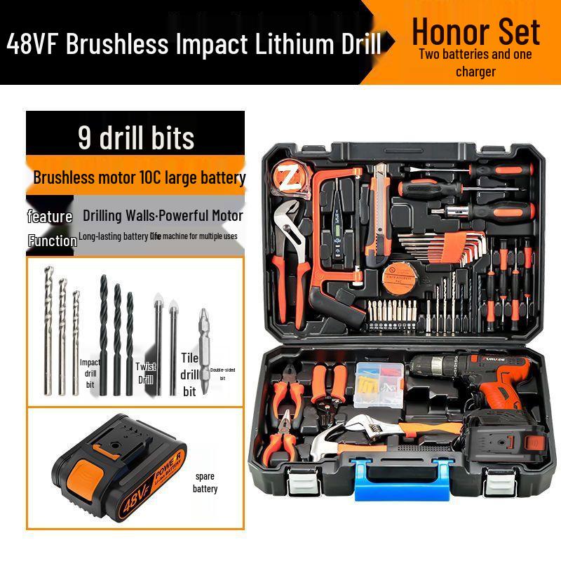 Electric Drill & Multi-Tool Set for Household and Woodworking Repairs.