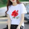 Bestseller Casual Base Layer Personalized Floral Womens Commuter Instagram Summer Printed Shortsleeved Roundneck Tshirt