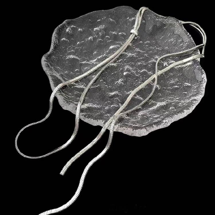 Zeitgenössische Edelstahl-Halskette mit verstellbarer Länge Choker-Halsketten