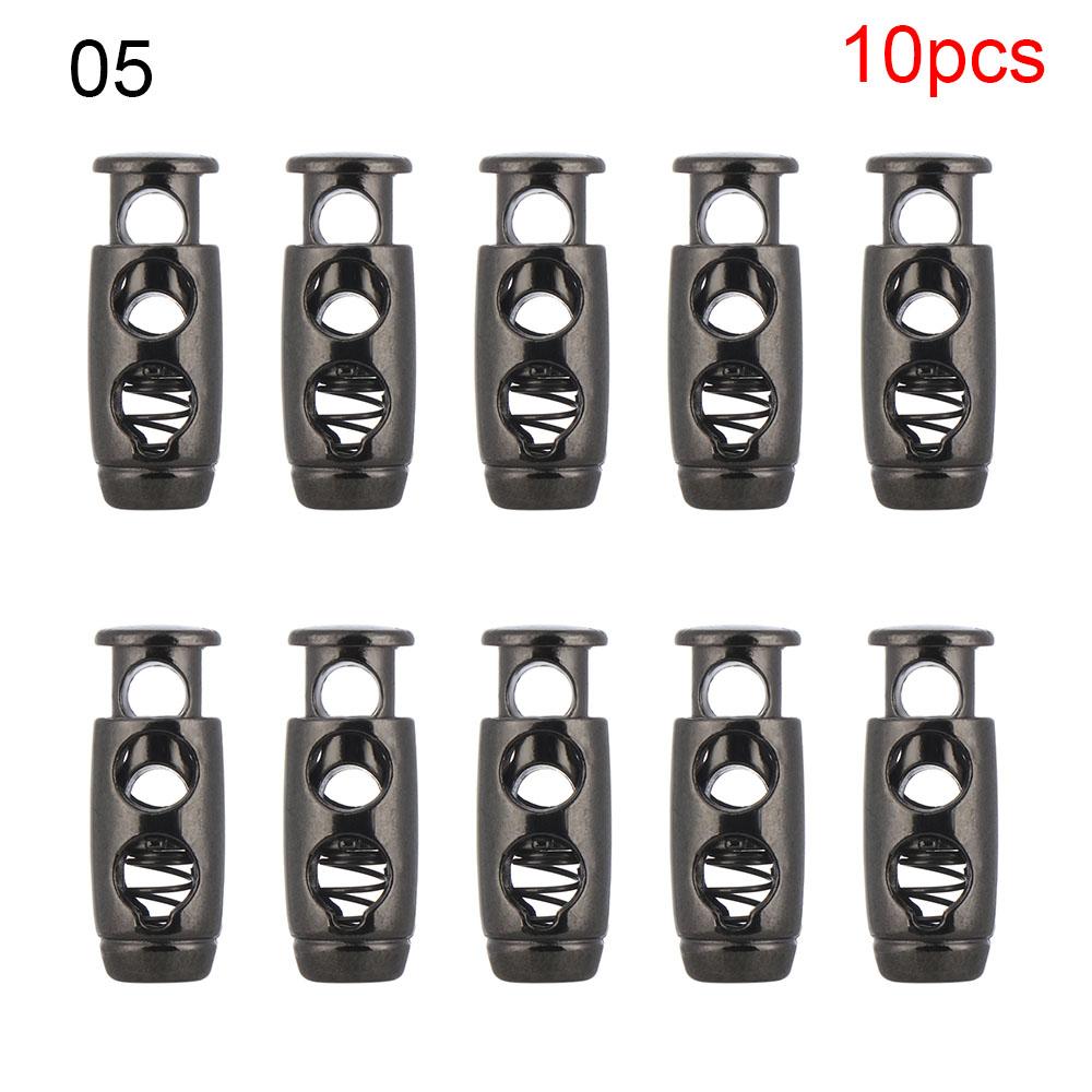 10 pcs Double Hole Metal Stopper Apparel Sewing Accessories Metal Clamp Stopper Cord Lock Toggle Shoelace Sportswear Accessories