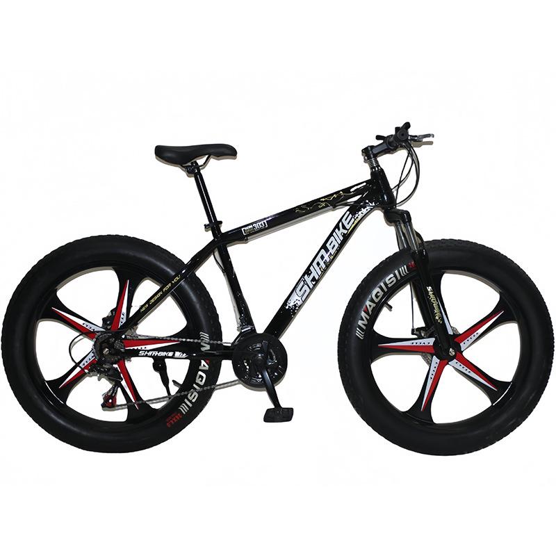 Snow Beach All-Terrain Mountain Bike: 26-inch, Large Tires, Gears, Double Disc Brakes & Suspension, In Stock