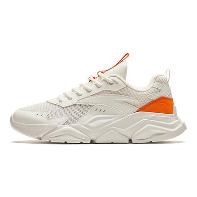 Lifestyle Series Shock Absorption Non-Slip Low-Top Casual Shoes Men Sneakers White Orange 912428809-4