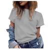 Plus Size Women Casual Short Sleeve Solid Color V Neck Blouse Fashion T Shirt Top Cornerstone