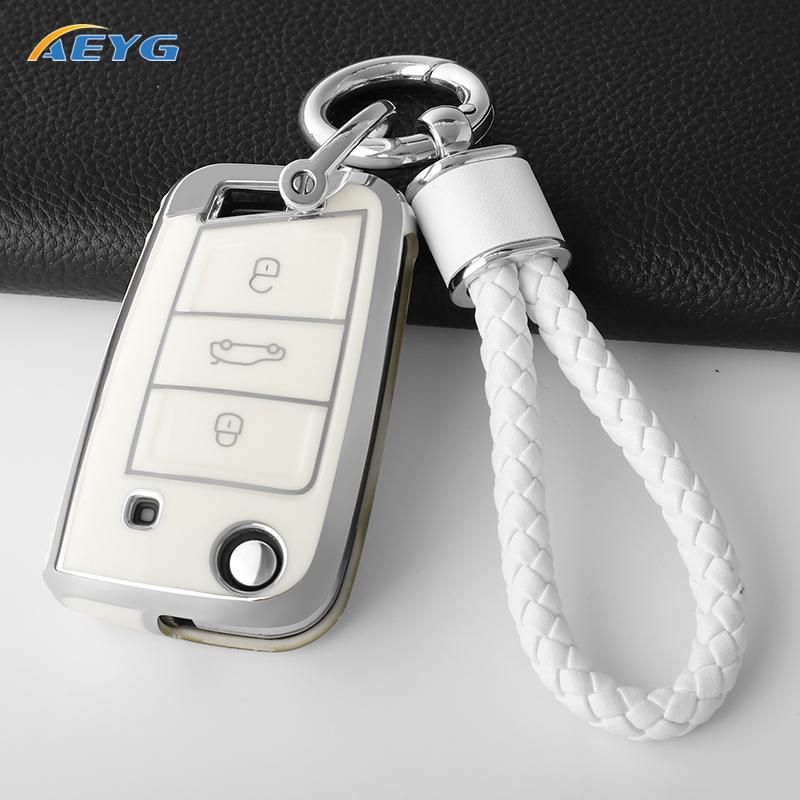 rldf3 For VW Volkswagen Golf 7 MK7 Tiguan MK2 For SEAT Ateca Leon FR 2 Ibiza For Skoda Octavia Car Key Case Cover Interior Accessories