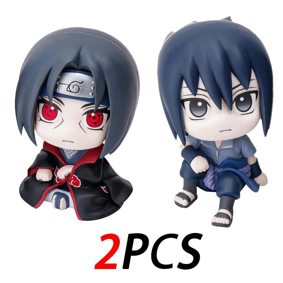 Naruto Anime Figure Naruto Kakashi Action Figure Q Version Kawaii Sasuke Itachi Figurine Car Decoration Collection Model Toy