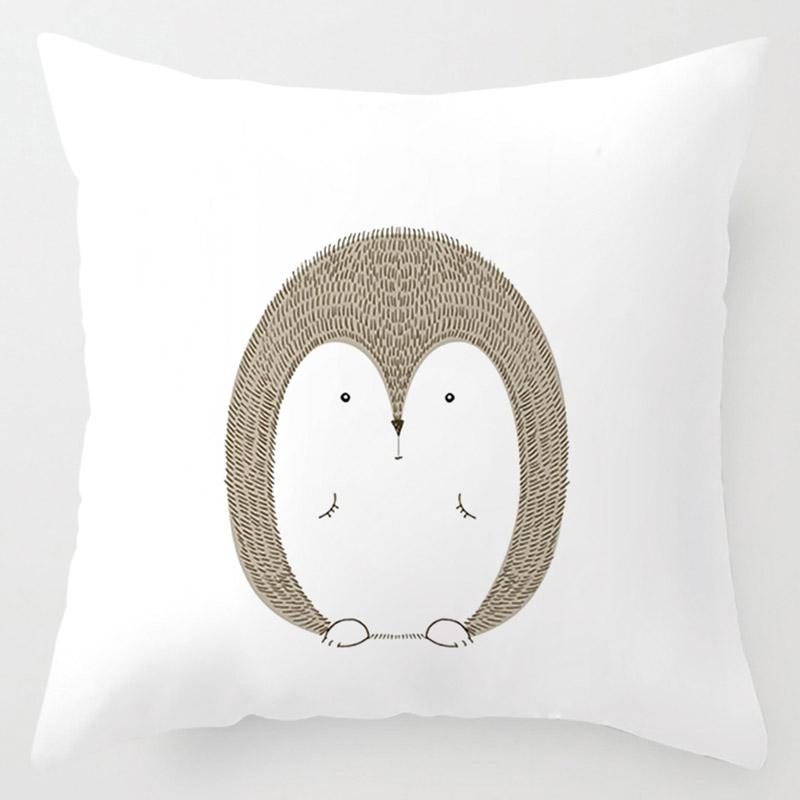 Children'S Room Decoration Cartoon Pillowcase Pet Animal Cushion Cover Rabbit Giraffe Lion Porcupine Bear Fox
