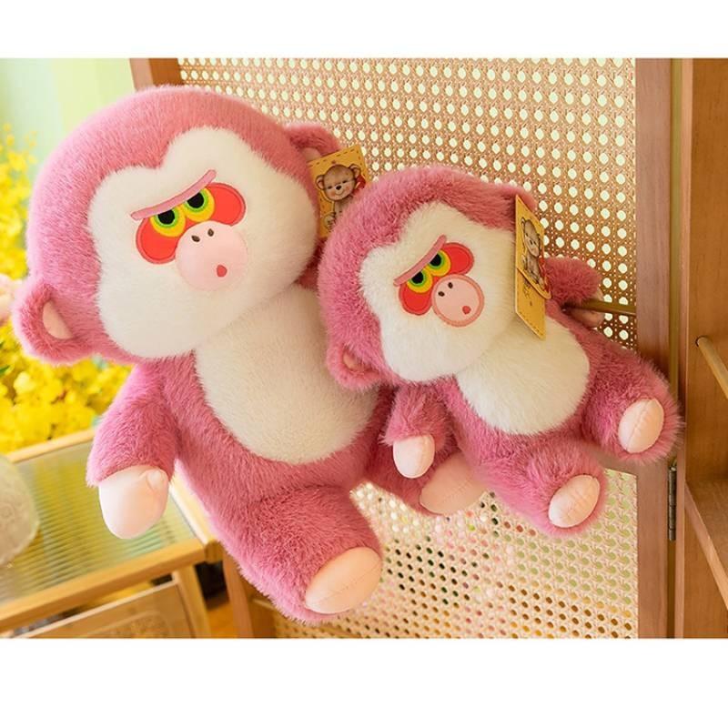 Adorable Pink Gorilla Plush Toy For Kids And Girls With Soft Short Plush Fabric