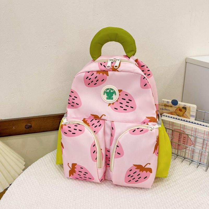 

Новая модная и универсальная сумка для школьных рюкзаков, милые и необычные школьные рюкзаки для мальчиков и девочек, легкие и снижающие нагрузку маленькие школьные рюкзаки. small земляничный