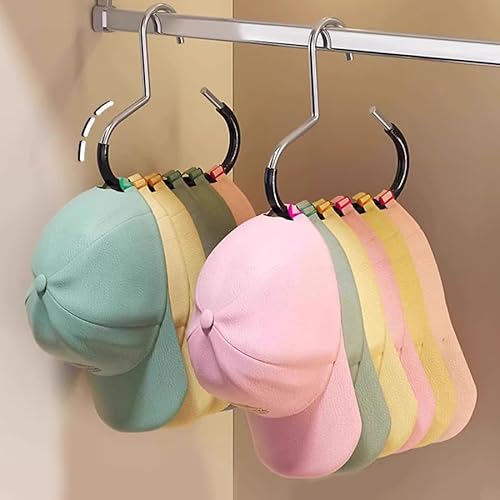 Hat Hanger Organizer for Closet, Heavy Duty Cap Hook Rack for Hats Caps, Ties Scarves & Bags, Ideal for Storage Accessories