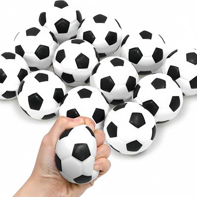 12 Stück Schaumstoffschwamm Dekompression Entlüftung Stressbälle Spielzeug Fußball Anti-Stress Entspannung Sport PU-Ball Kindergeburtstagsparty Zubehör