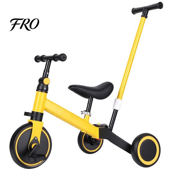 Kids Trike Balance Bike, Toddler Tricycle with Push Handle for 1-3 Year Old, 2 In 1 Kid Bike Birthday Gift and Toy Boys Girls, Adjustable Handlebars