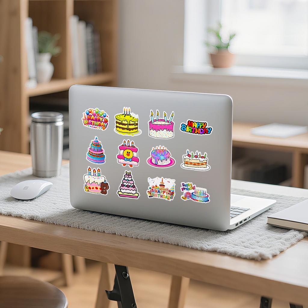 50 Happy Birthday Graffiti Stickers Motorcycle Helmet Skateboard Balance Car Decorative Stickers