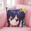 Kwaii Anime Cute S-School-Lives Cushion Cover Pillowcase Short Plush Invisible Zipper Room Sofa Cushion Cover