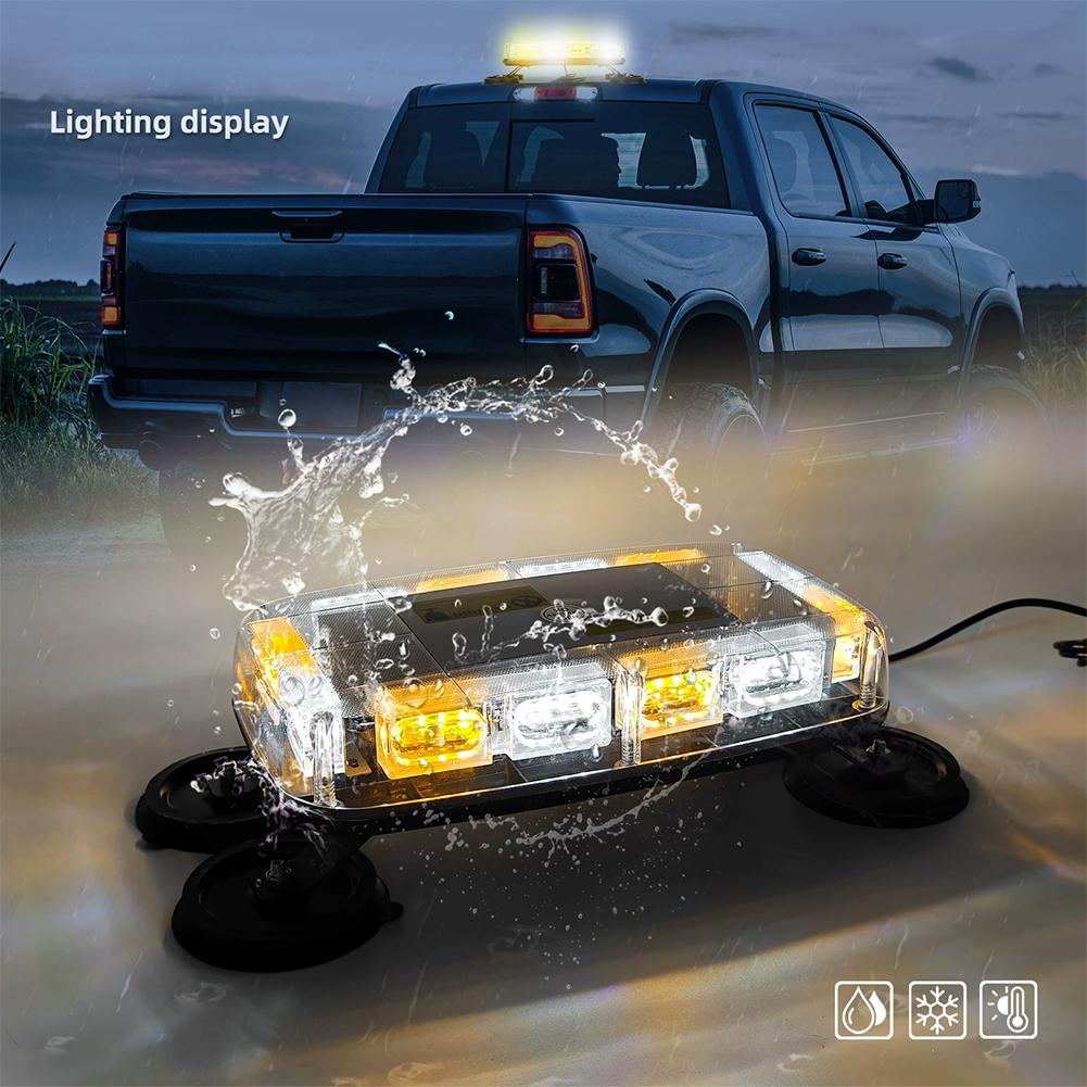 Car Emergency Signal Lamp Yellow 48LED Roof Top Strobe Lights Safety Warning Flashing Light Beacon For 12V 24V Car Trucks F5K1