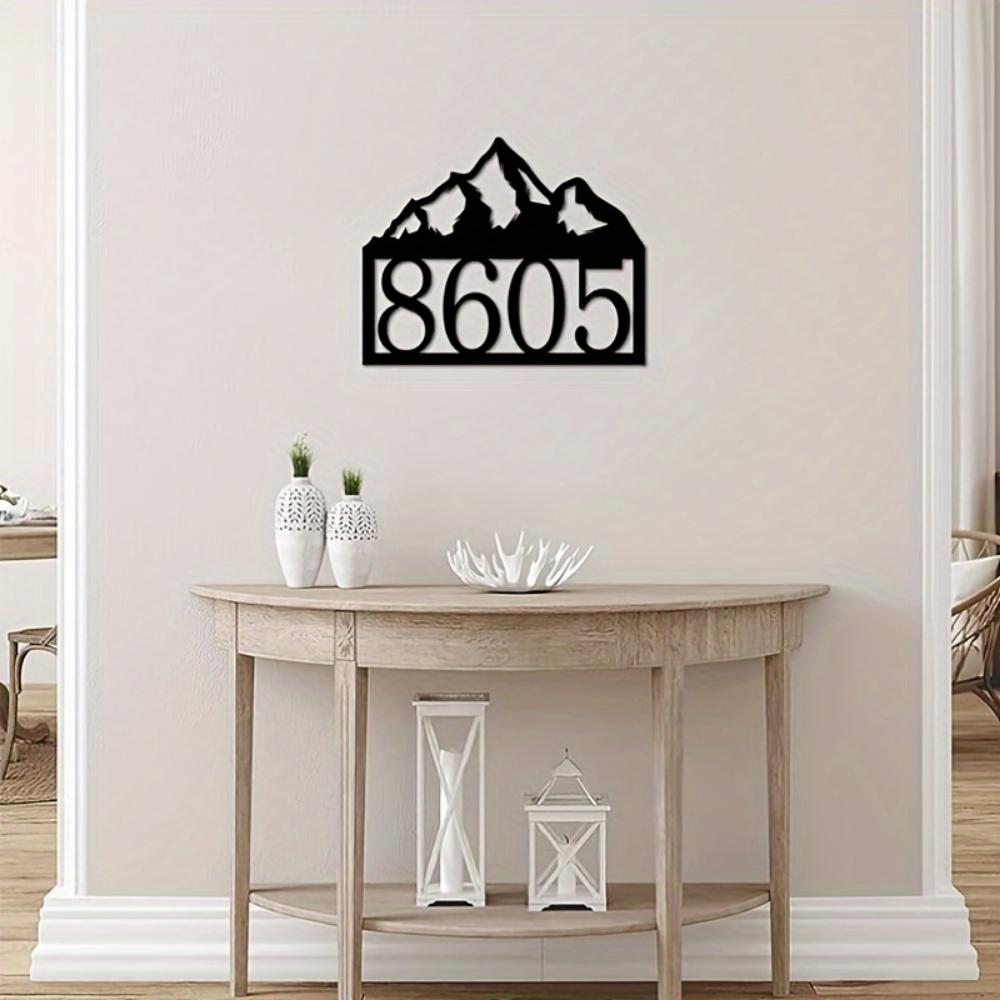 Metal Address Sign Mountain Rustic Outdoor Wall Decor Garden Home Gift