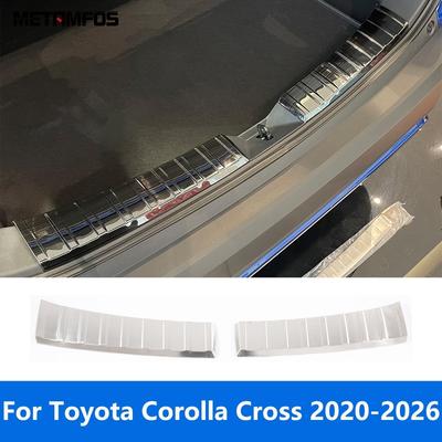 Pro Toyota Corolla Cross -2025 2026 Vnitřní zadní nárazník kufru Nášlapná deska Prahy dveří Ochranná deska proti poškrábání Příslušenství Styling auta