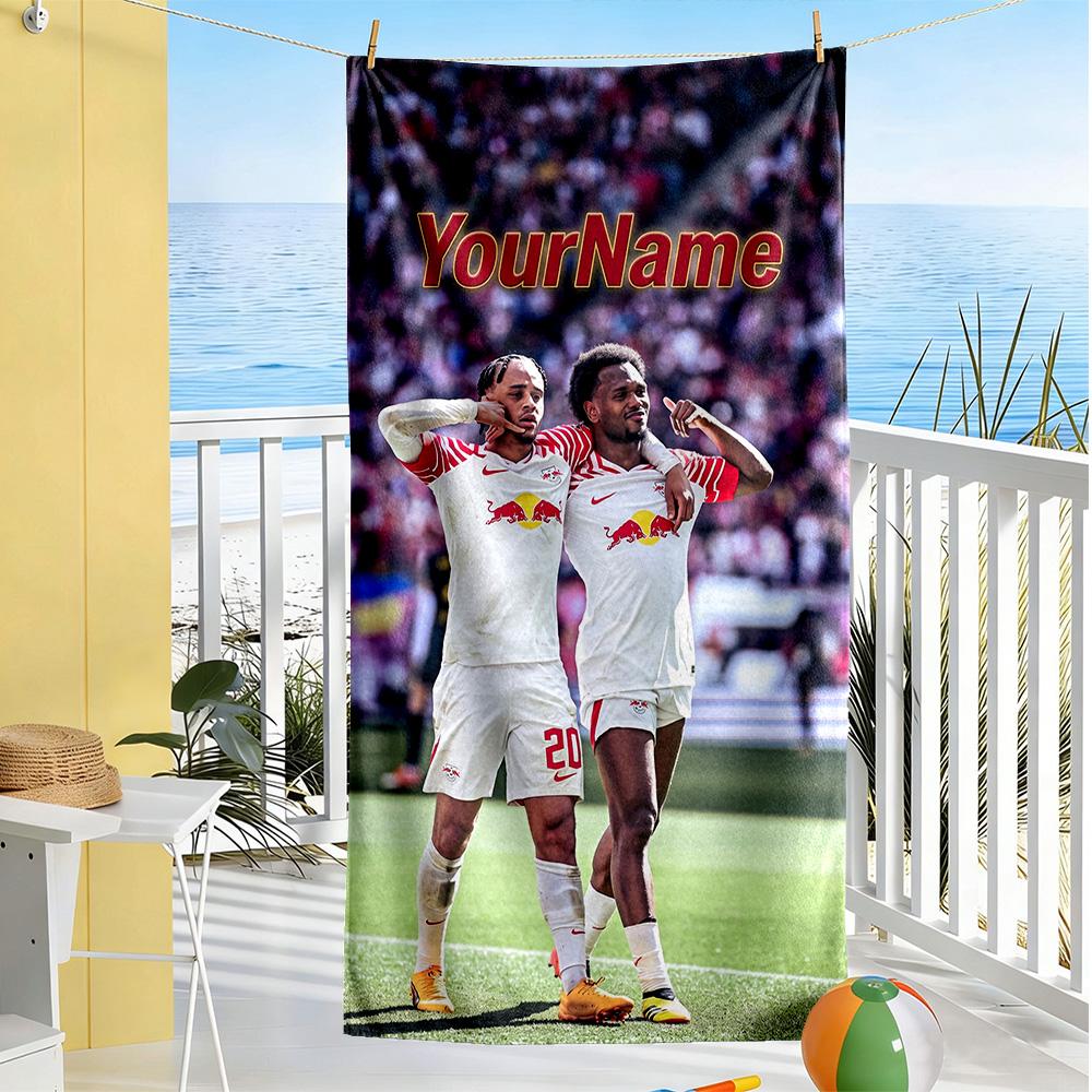 Rb Leipzig Customizable Name Beach Towel Super Soft Absorbent Portable For Swimmingbeachcamping Travel Beach Accessoriesgym