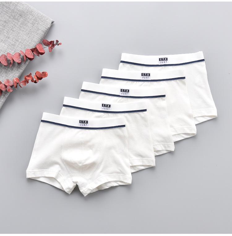 ETX Boys' Mid-Waist Boxer Briefs - Class A, Solid Color, Baby To Big Kids, Comfortable Four-Corner Shorts