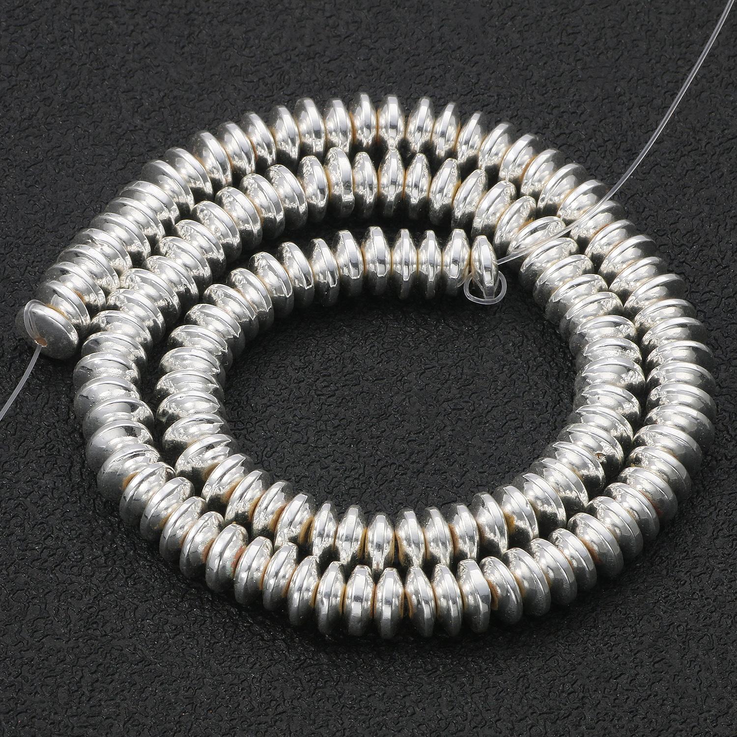 

45 стилей, натуральный камень, серебряный цвет, гематитовые бусины, квадратные круглые бусины в форме сердца для изготовления ювелирных изделий, браслет, ожерелье, 15 дюймов 8mm Rondelle серебряный