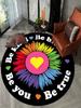 Rainbow Color Flower Carpet For Home Decoration, Non-Slip And Stain-Resistant Floor Mat For Living Room And Bedroom