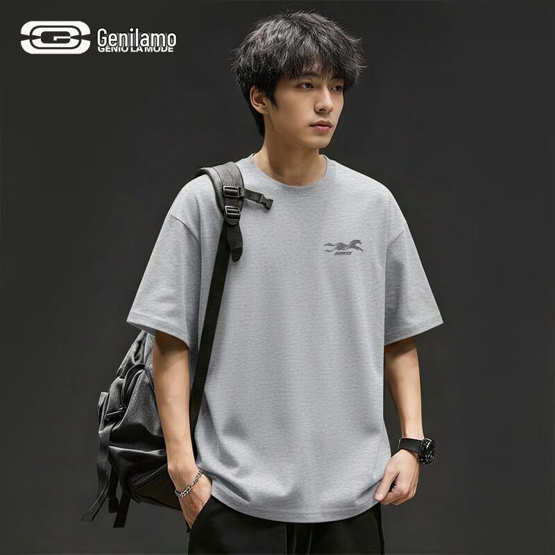 

GENIOLAMODE Men s Cotton Short Sleeve Round Neck T-Shirt XL