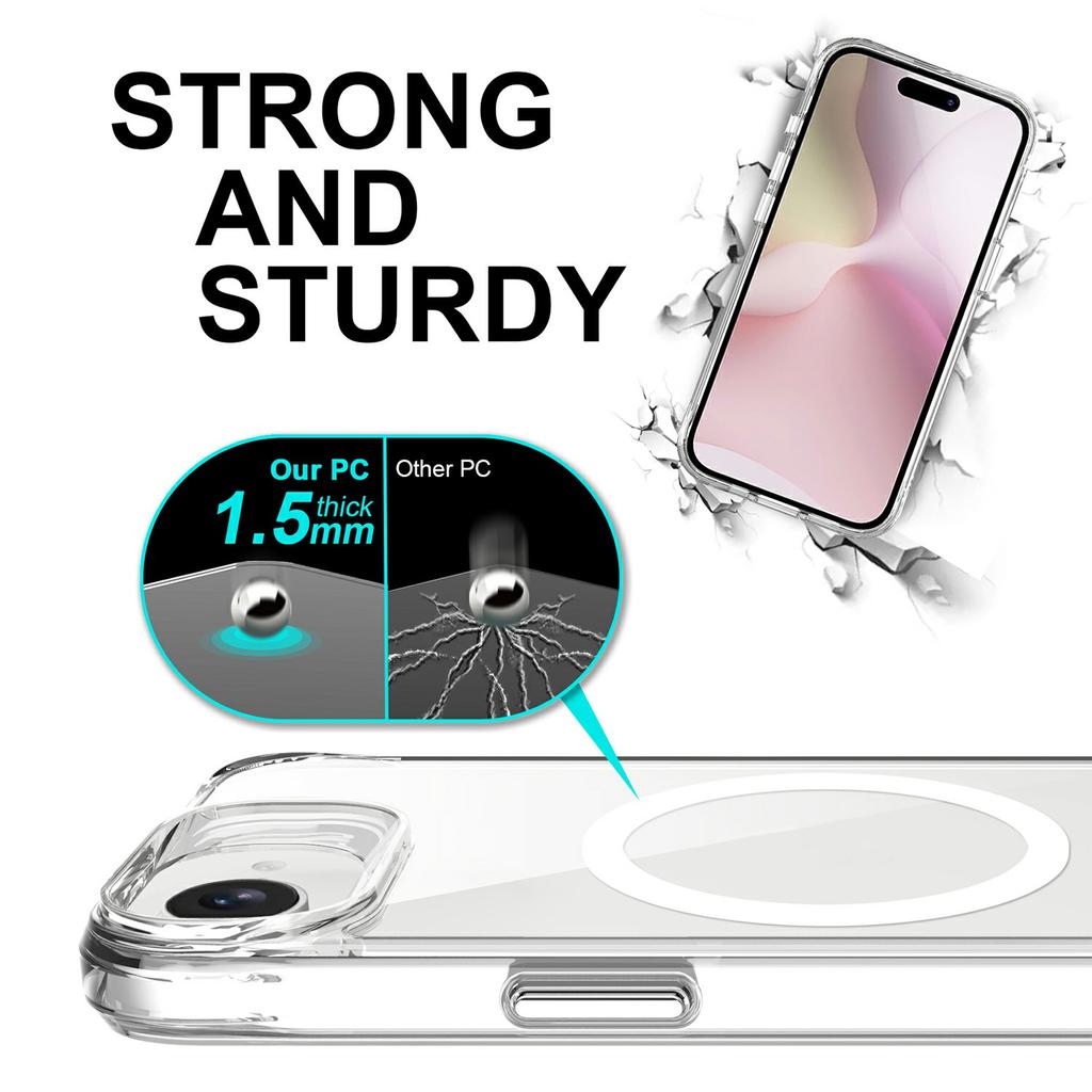 For iPhone 16e Case Compatible with MagSafe TPU + PC Clear Phone Cover