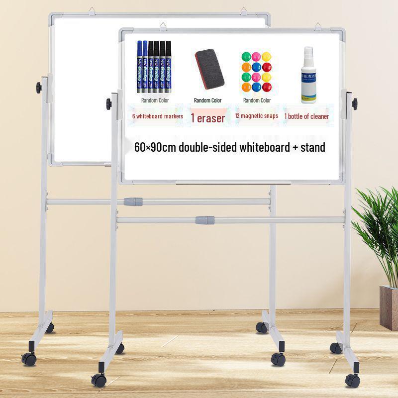 Mobile Double-Sided Magnetic Whiteboard and Chalkboard