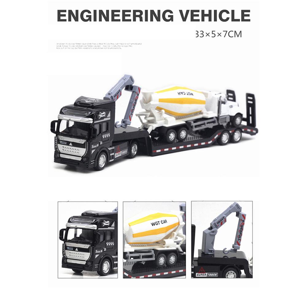 1/50 Skala Støpt Metall Leketøysbiler Semi-hengerbil Leveres med Mini Betongblander Henger, Legeringsleketøyskjøretøy Lekesett for Barn Julebursdagsgave