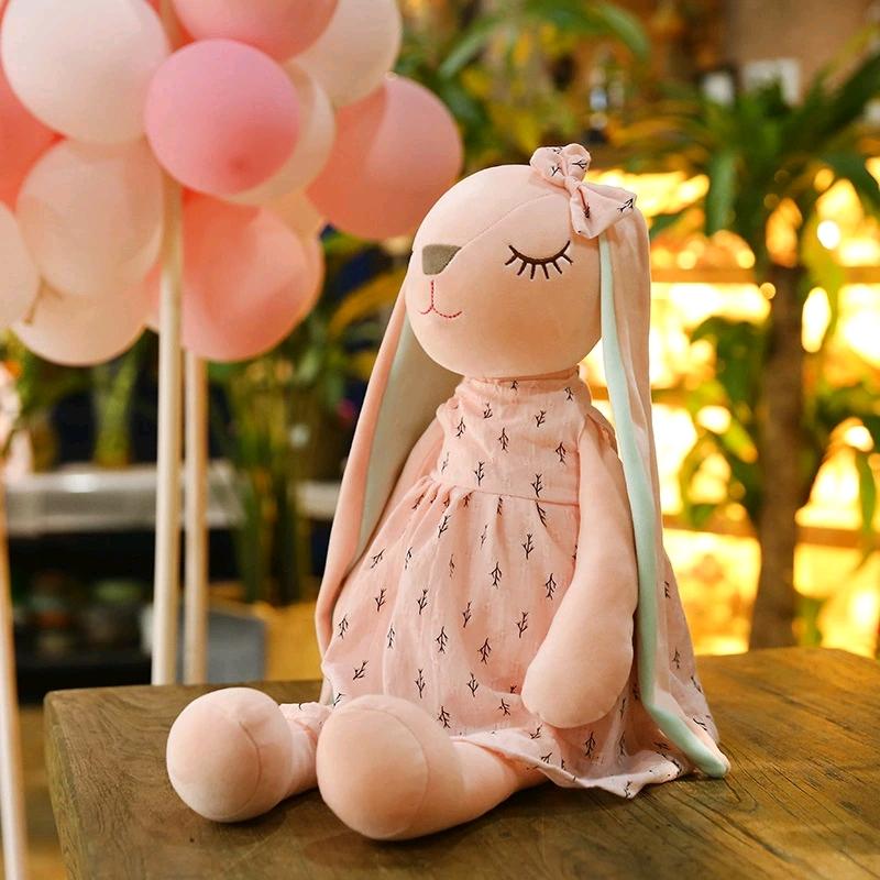 1 Stück 35-65CM Kawaii Langohr-Kaninchen Plüschtiere Baby Schlaf Komfort Puppen Gefüllte Weiche Tier Spielzeuge Liebliches Kaninchen für Kinder Mädchen