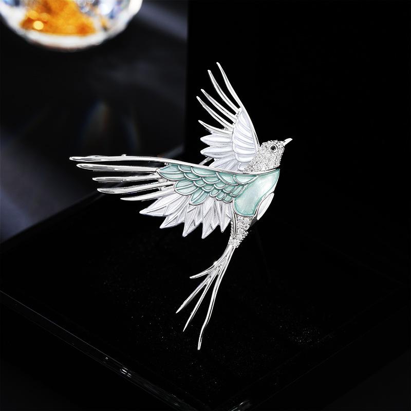 

Эмалевая роспись птица темперамент брошь женская элитная нишевая изысканная куртка пиджак универсальный булавка пряжка