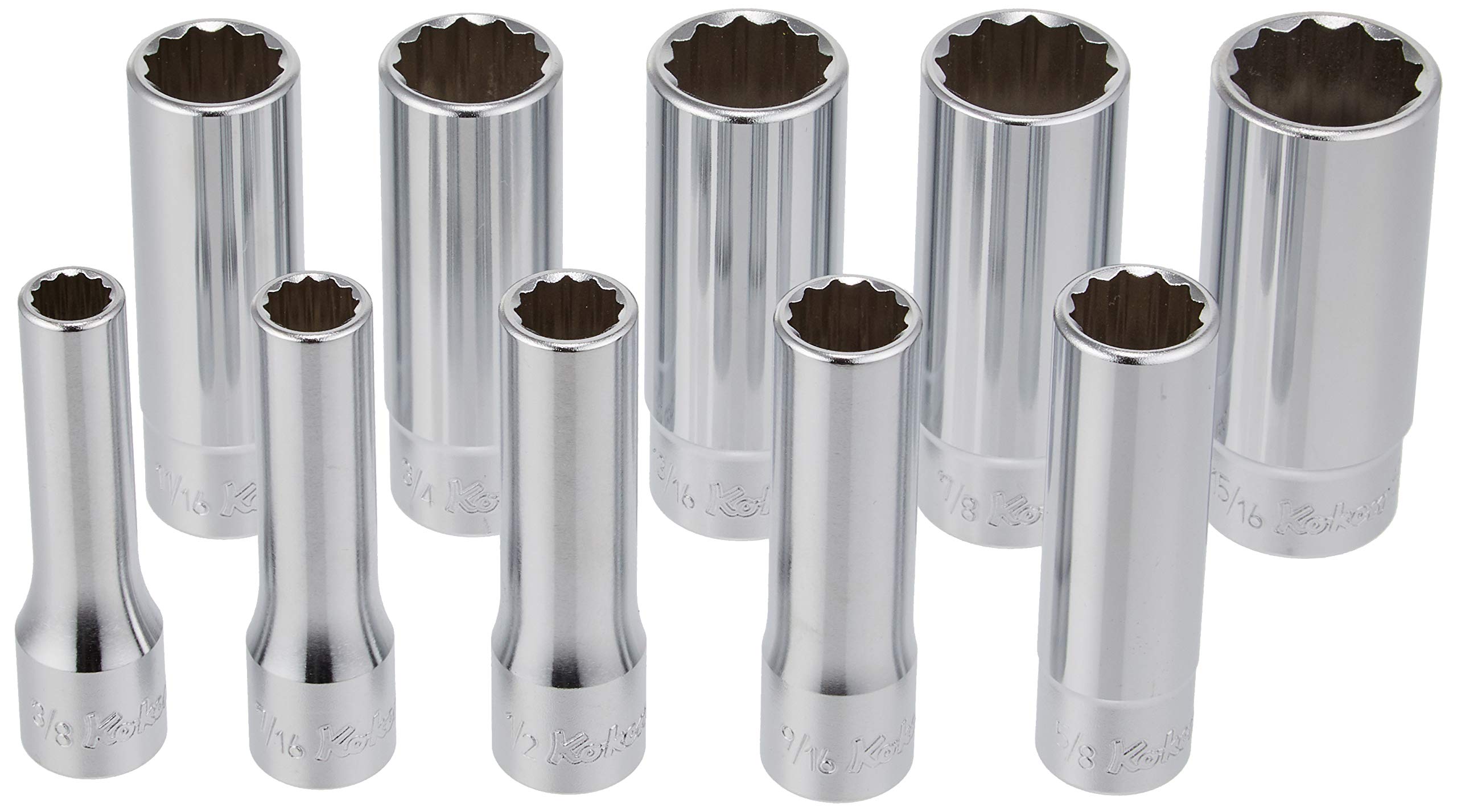 

Koken deep socket rail set 10 pieces 10P 1/2(12.7mm)SQ. 12-sided RS4305A/10