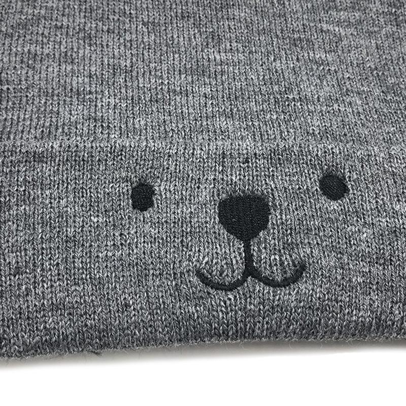 Autumn And Winter Baby Pullover Hat Cat Puppy Cartoon Knitted Hat Embroidered Children'S Wool Baby Warm Hat