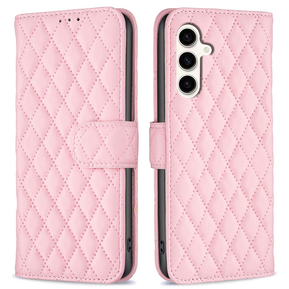 Für Samsung Galaxy M35 5G Leder Handyhülle Rautenmuster