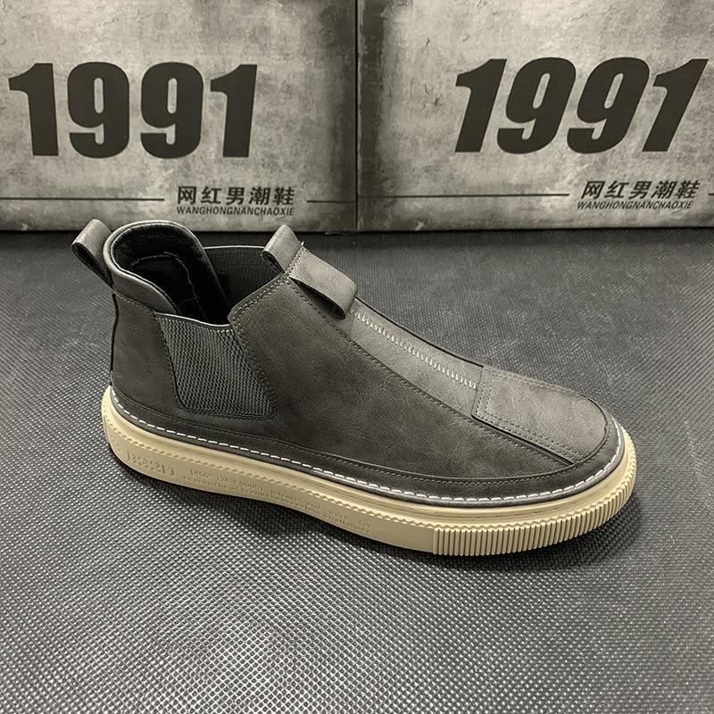 

Осень и зима новая высокая платформа плоская подошва повседневная мужская обувь корейская версия ботинок Мартина духовный парень трендовая мужская обувь 44