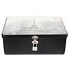 DECHOUS Tin Storage Box with Lock, Stylish, Steel Tower Design, for Organizing Small Items, Accessories, Vintage Style, Memory Box