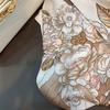 Spring and summer new silk scarf, brocade versatile thin shawl, breathable floral beach scarf, autumn scarf