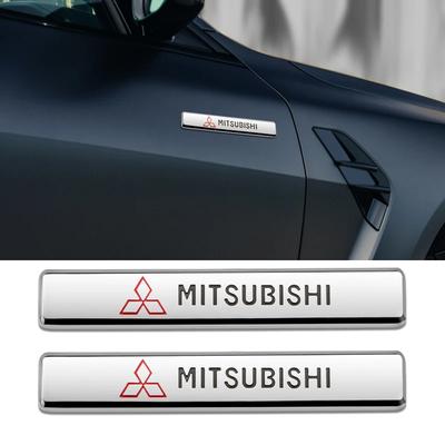Metall Auto Seitenkotflügel Aufkleber Legierungsplakette Auto Logo Heckklappe Aufkleber Für Ralliart X Lancer EX Competition Outlander