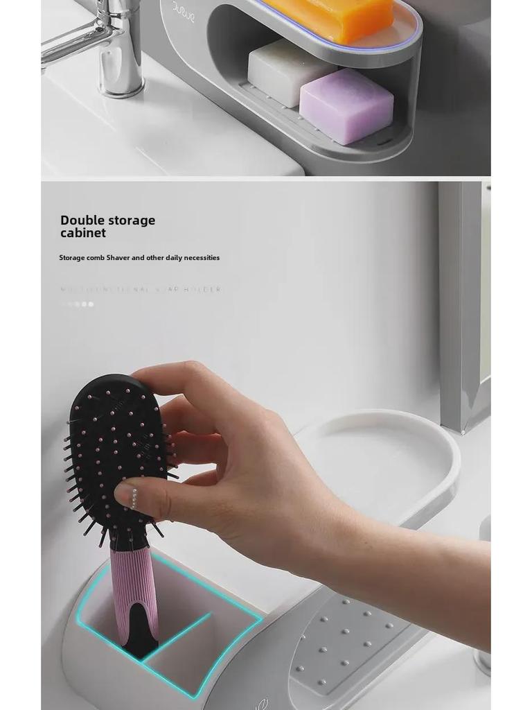 Holder Twotier Soap Punchfree Wallmounted With Suction Cups