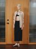 Reply Wool Blend Slit Skirt_Black