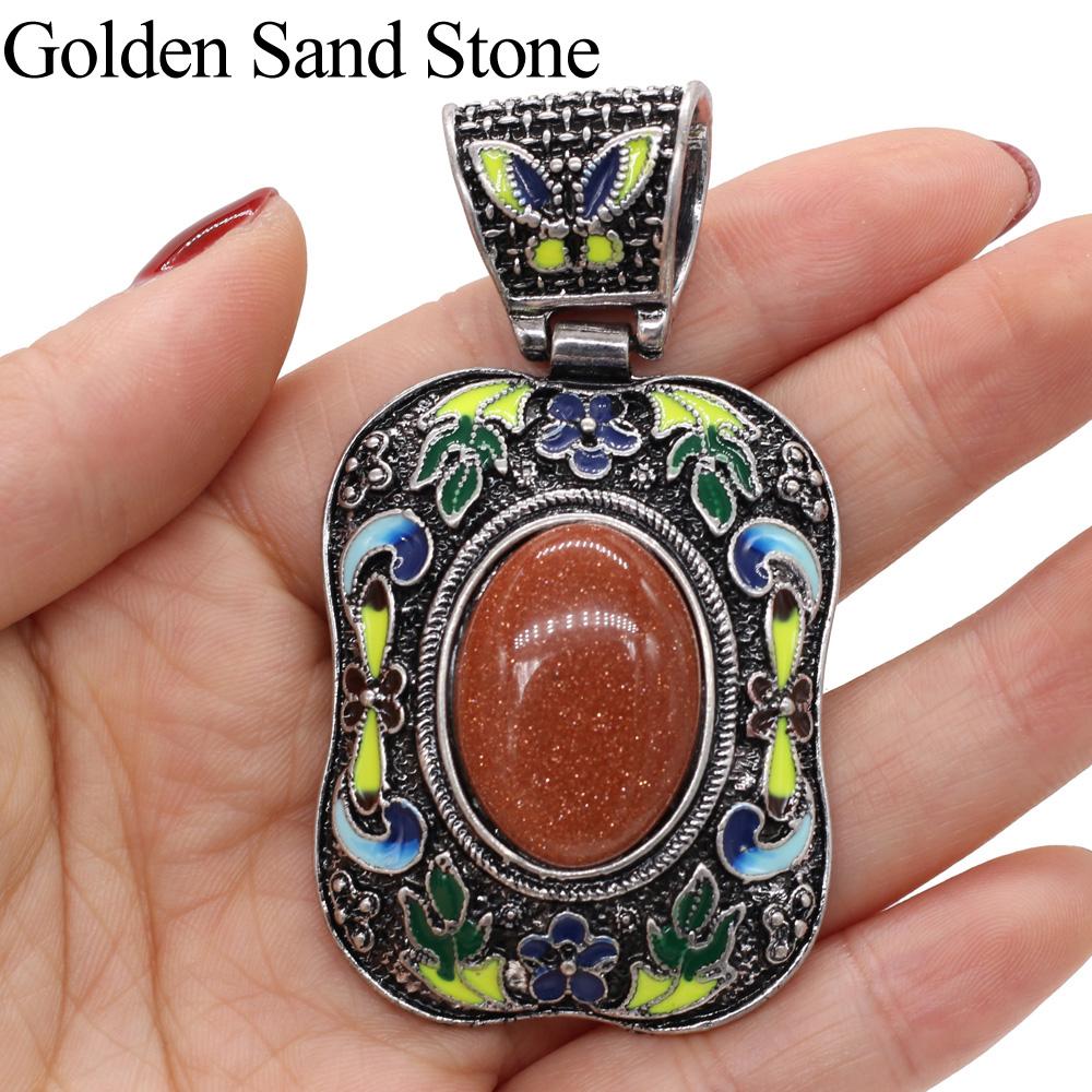 1Pc, Energy Natural Stone Pendant, Bohemian Crystal Lapis Lazuli Agate Opal Blue Turquoise Gemstone Charms for Jewelry Making DIY Necklace Accessories