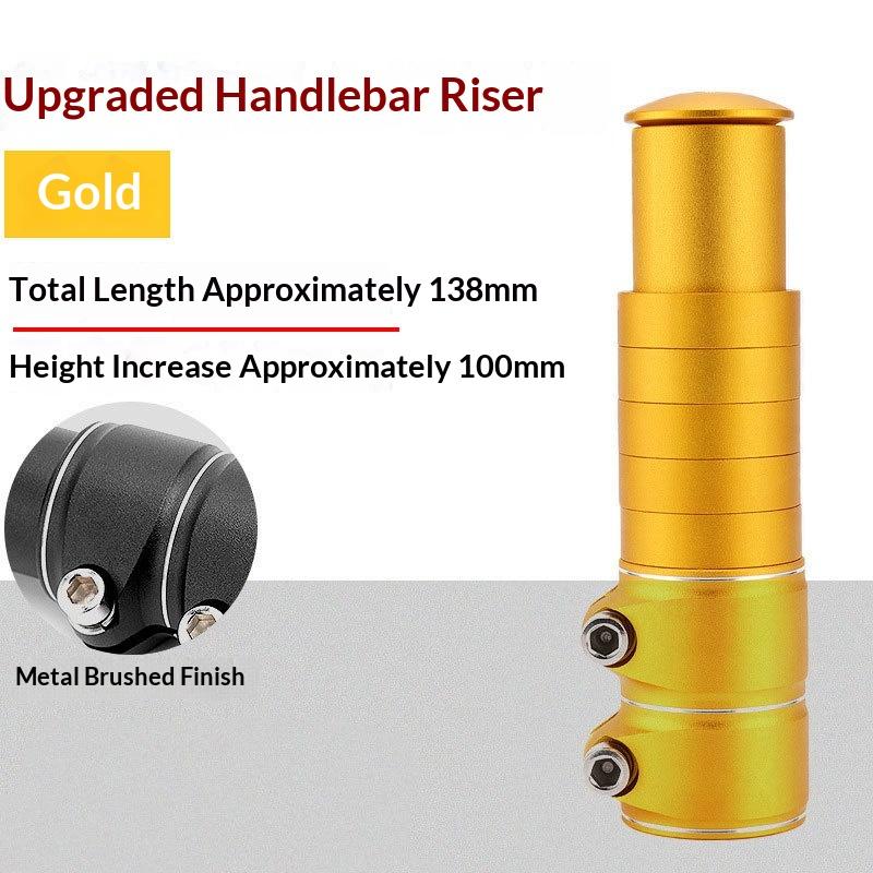 Smooth Polished Aluminum Universal Bicycle Stem Extender Handlebar Height Riser for Road Bike Modification золотой