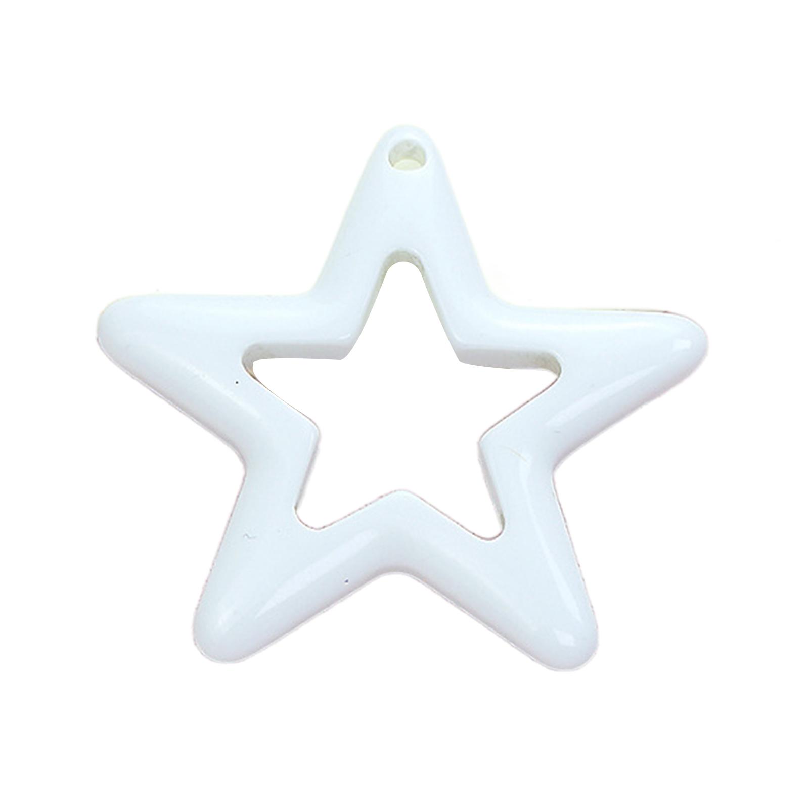 

10x Изысканный акриловый кулон-звезда DIY Шарм Подвески для DIY Браслета Ожерелья Изготовления Ювелирных Изделий Фурнитура Аксессуар белый