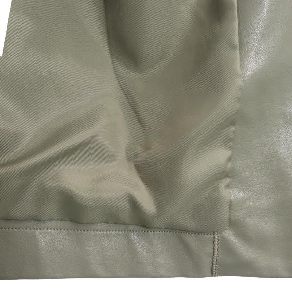 MAISON SPECIAL No Sleeve Faux Leather Jacket FREE Gray Women Used